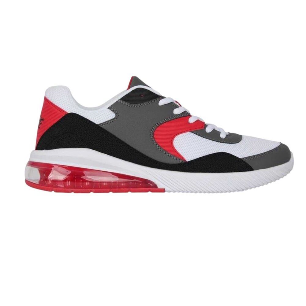Rise Mens Air Cushioned Basketball Shoes / White/Red